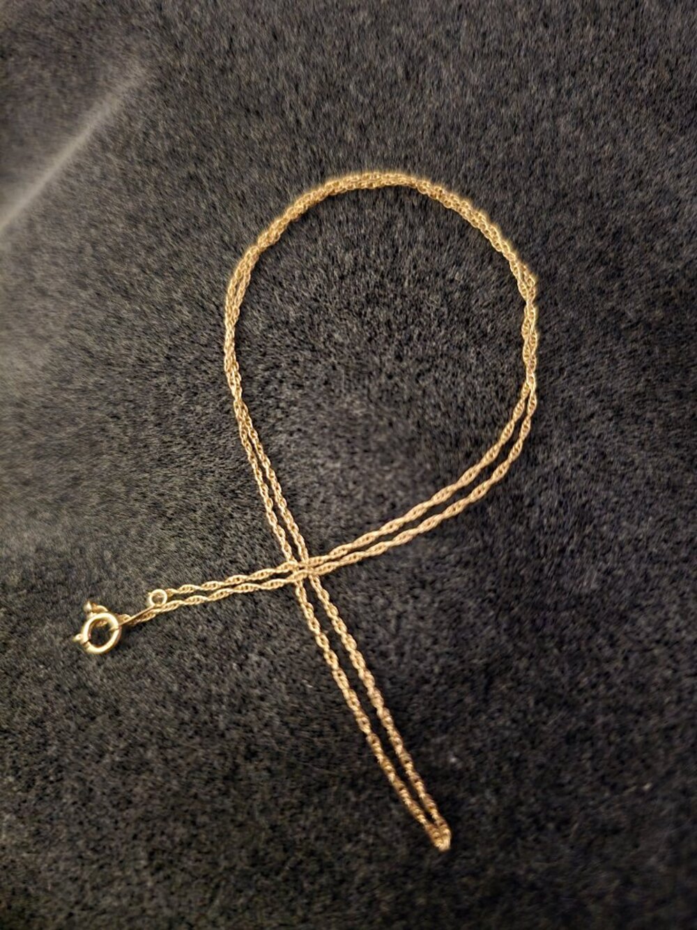 .585 Solid 14k YG 1mm link chain 18"
